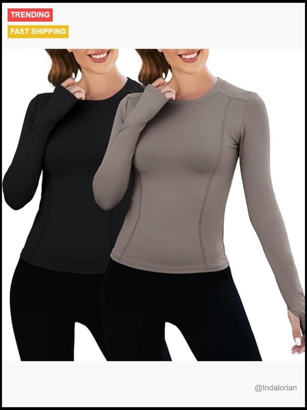 Women's Compression Tee Dry Fit Yoga Gym Basic Tops 2 Pack